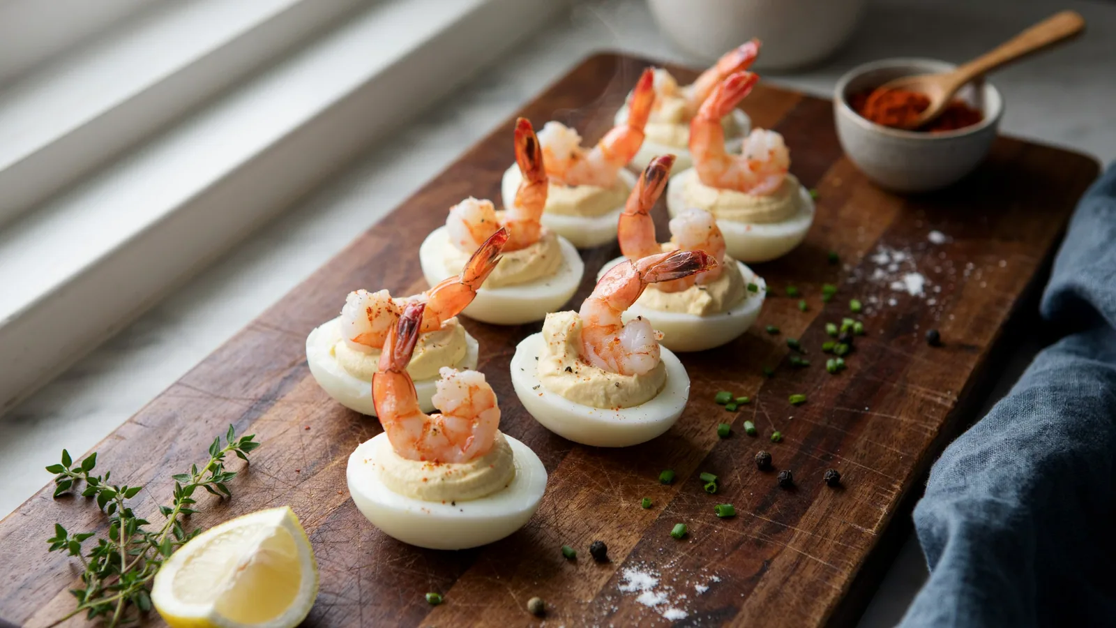 Cajun Deviled Eggs with Shrimp